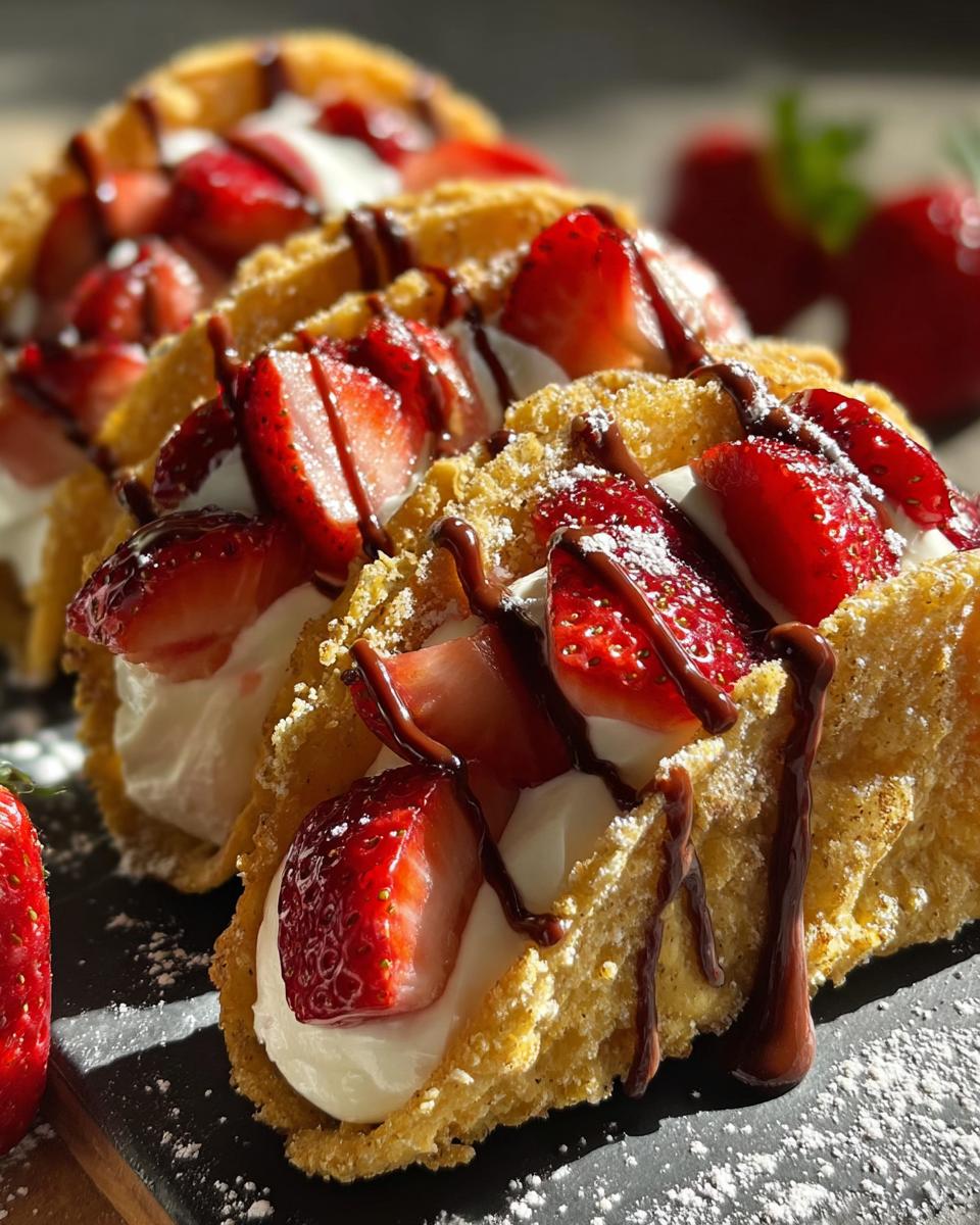 Strawberry Cheesecake Dessert Tacos - detail 2