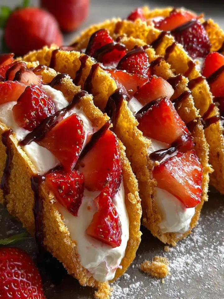 Strawberry Cheesecake Dessert Tacos