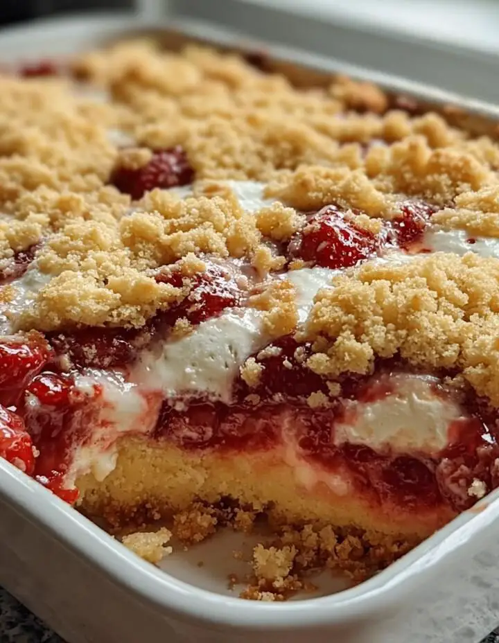 Strawberry Cheesecake Dump Cake