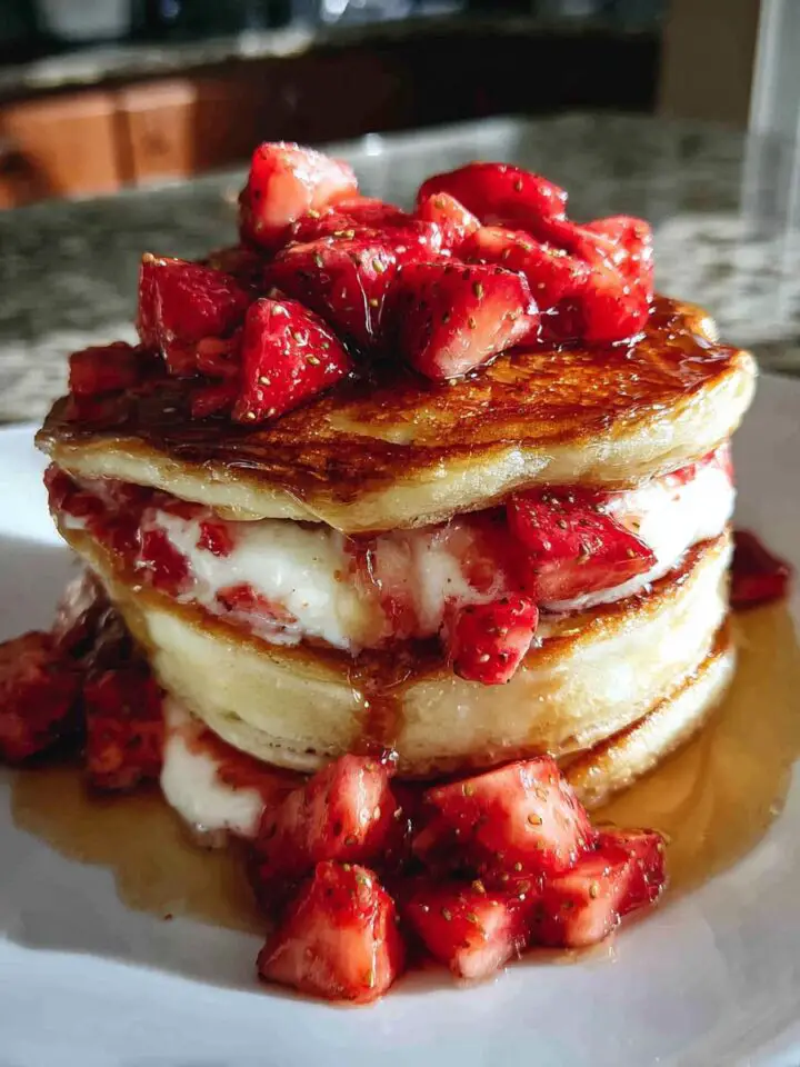 Strawberry Cheesecake Pancakes