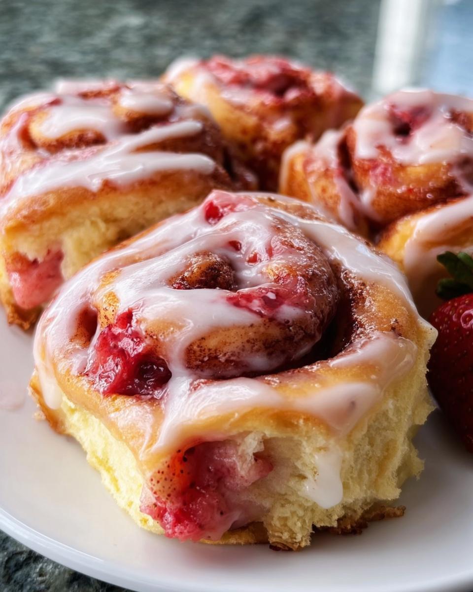 Strawberry Cinnamon Rolls (Soft, Sweet & Tangy!) - detail 1