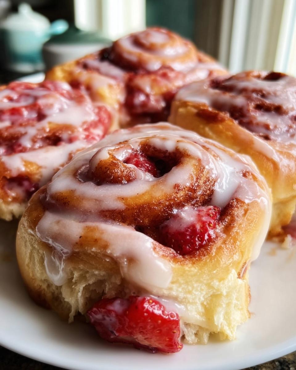 Strawberry Cinnamon Rolls (Soft, Sweet & Tangy!) - detail 2