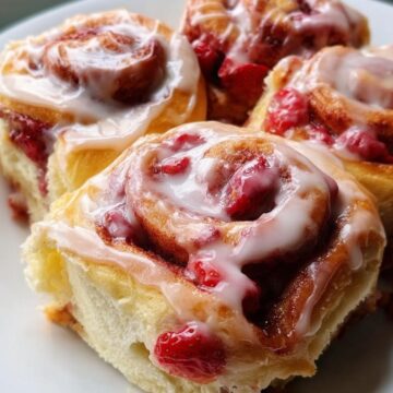 Strawberry Cinnamon Rolls (Soft, Sweet & Tangy!)