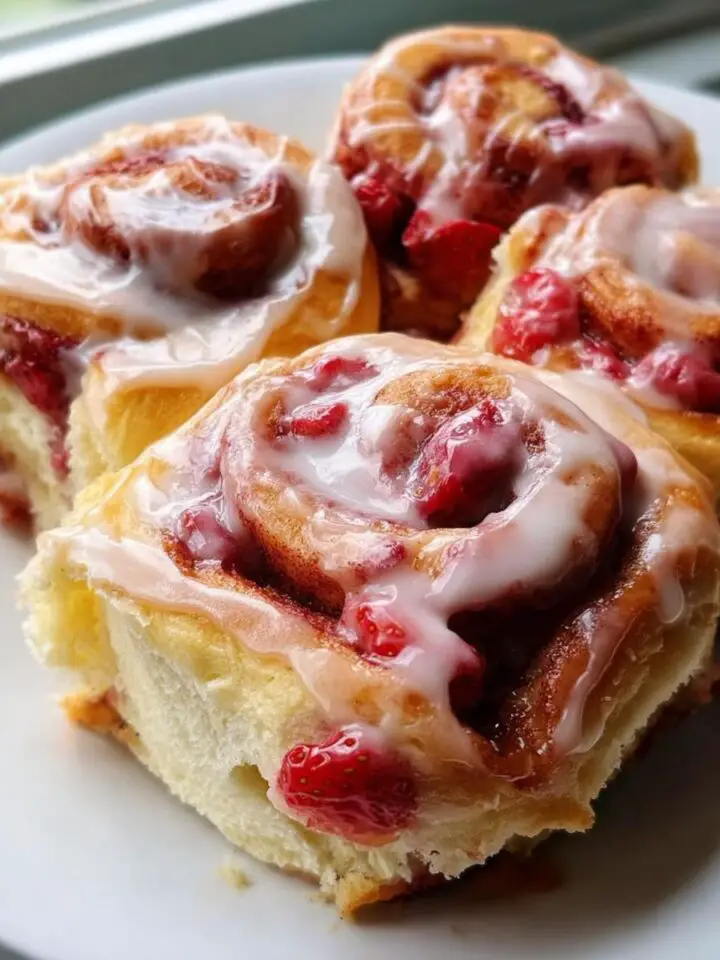 Strawberry Cinnamon Rolls (Soft, Sweet & Tangy!)