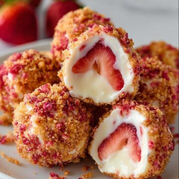 Strawberry Crunch Cheesecake Bites