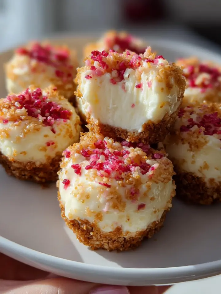 Strawberry Crunch Cheesecake Bites