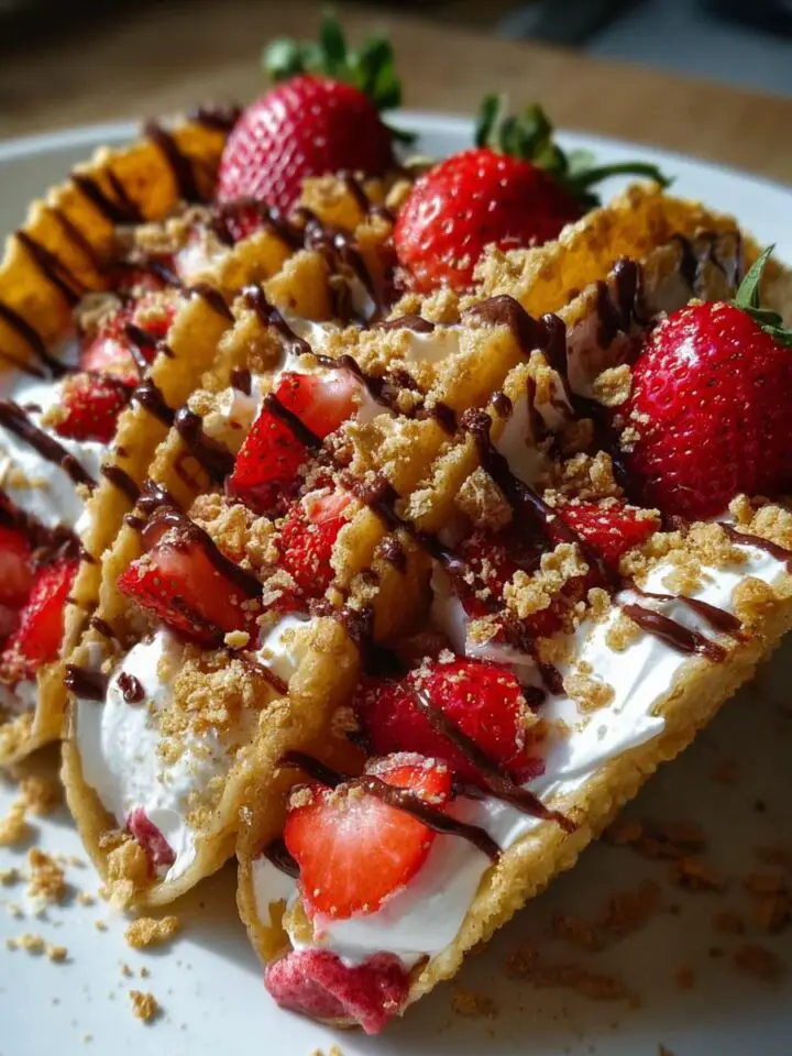 Strawberry Crunch Cheesecake Tacos
