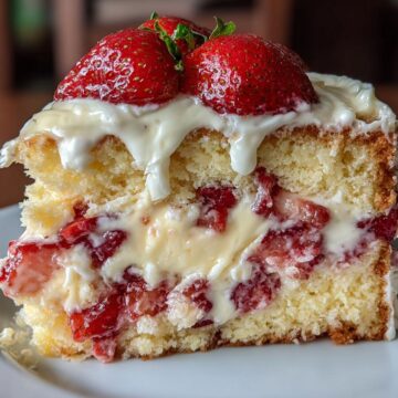 Strawberry Custard Delight Cake