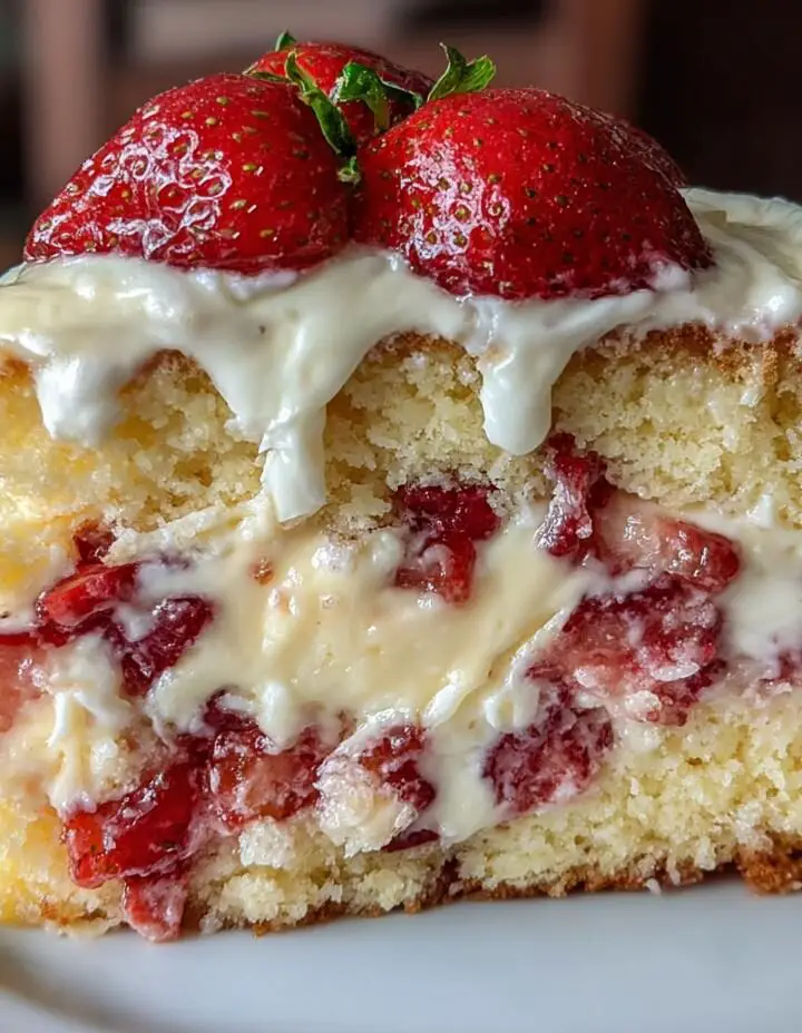 Strawberry Custard Delight Cake
