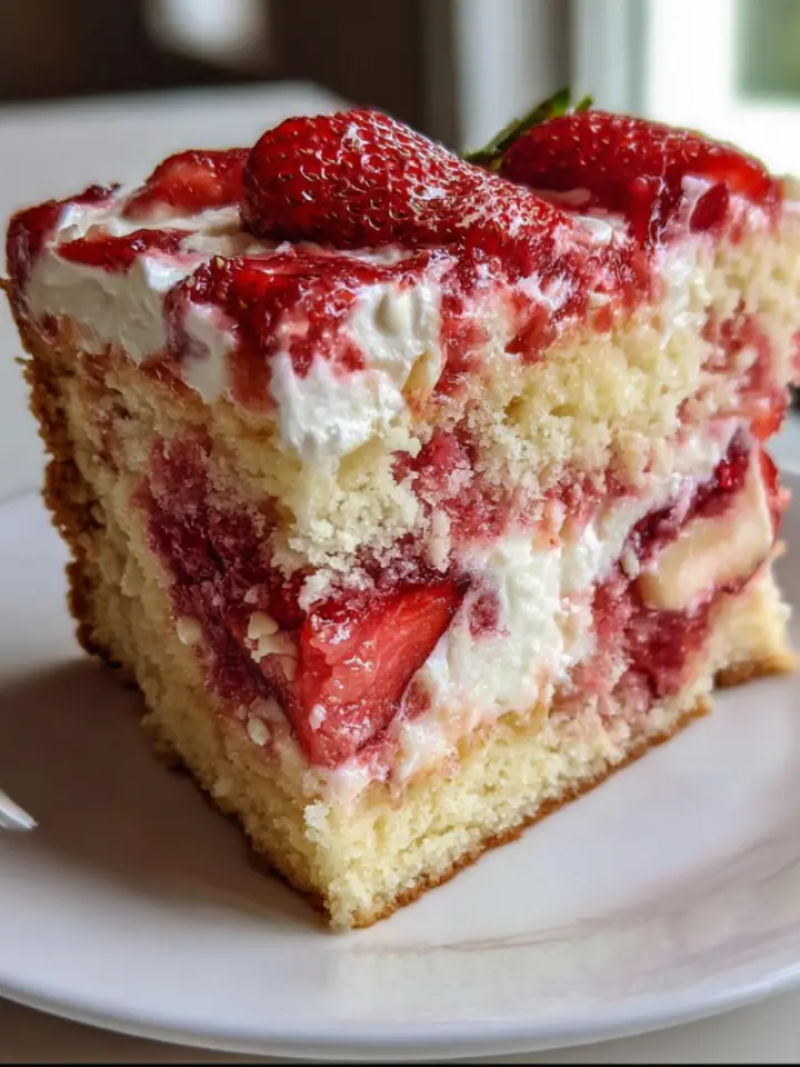 Strawberry Earthquake Cake Delight