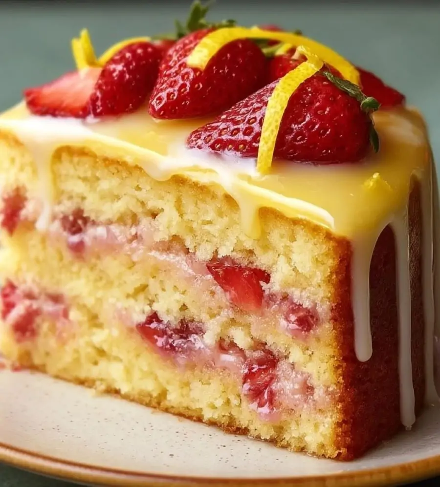 Strawberry Lemonade Buttermilk Cake