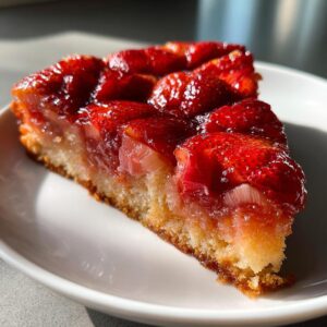 Strawberry Rhubarb Upside Down Cake