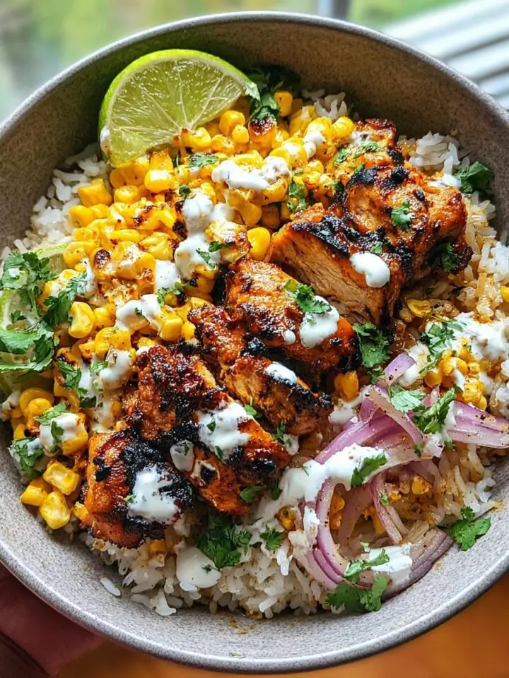 Street Corn Chicken Rice Bowl