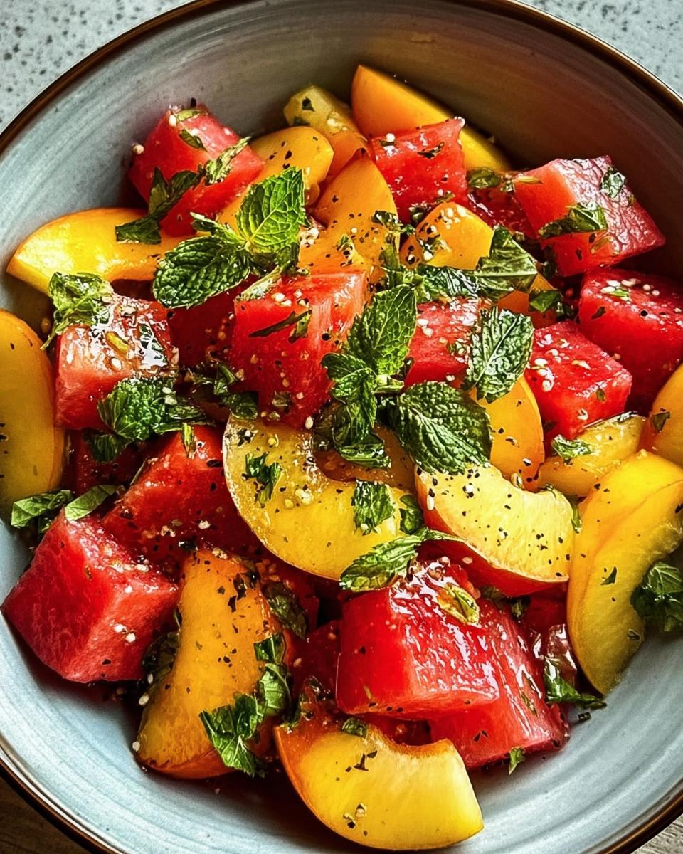 Summer Peach Watermelon Salad - detail 1