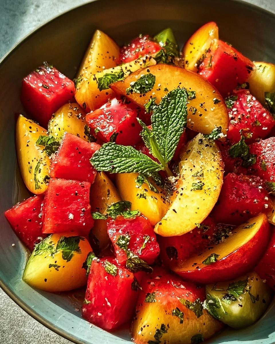 Summer Peach Watermelon Salad - detail 2