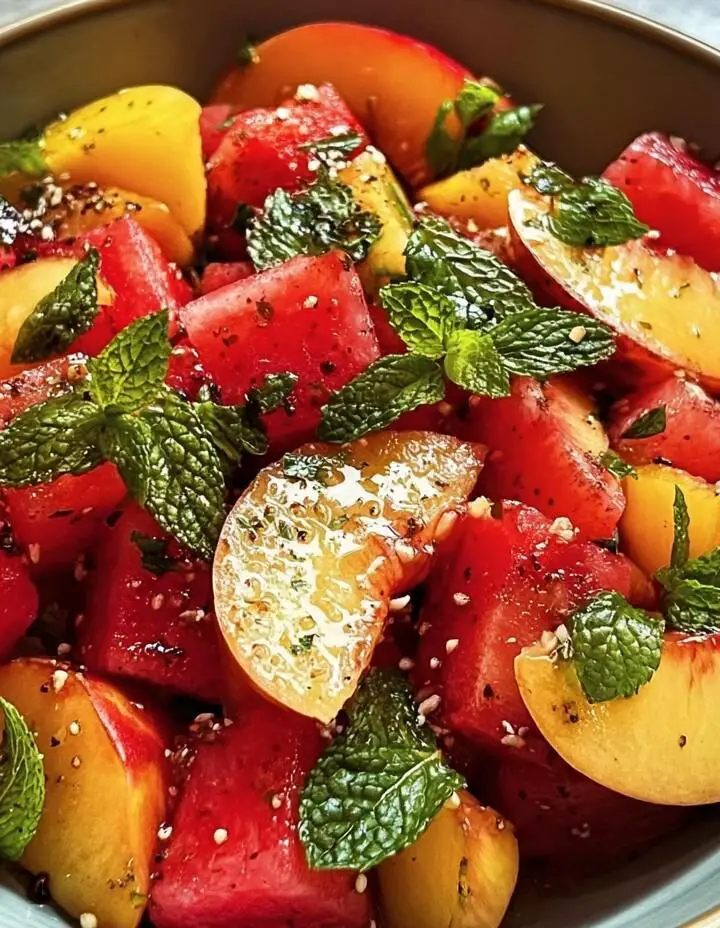 Summer Peach Watermelon Salad