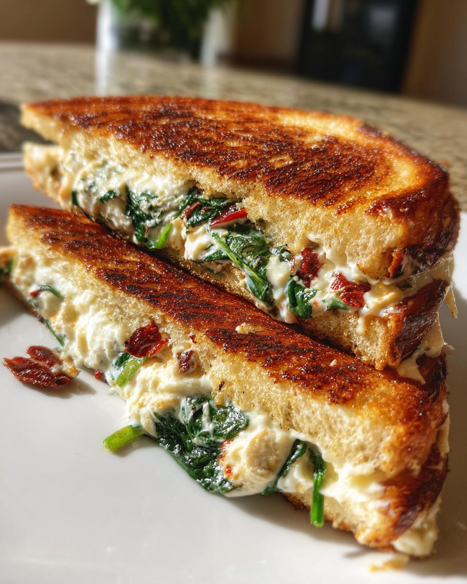 Sun Dried Tomato Spinach and Ricotta Grilled Cheese - detail 1