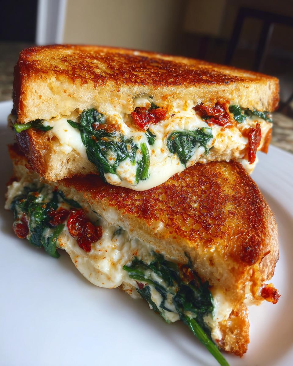 Sun Dried Tomato Spinach and Ricotta Grilled Cheese - detail 2