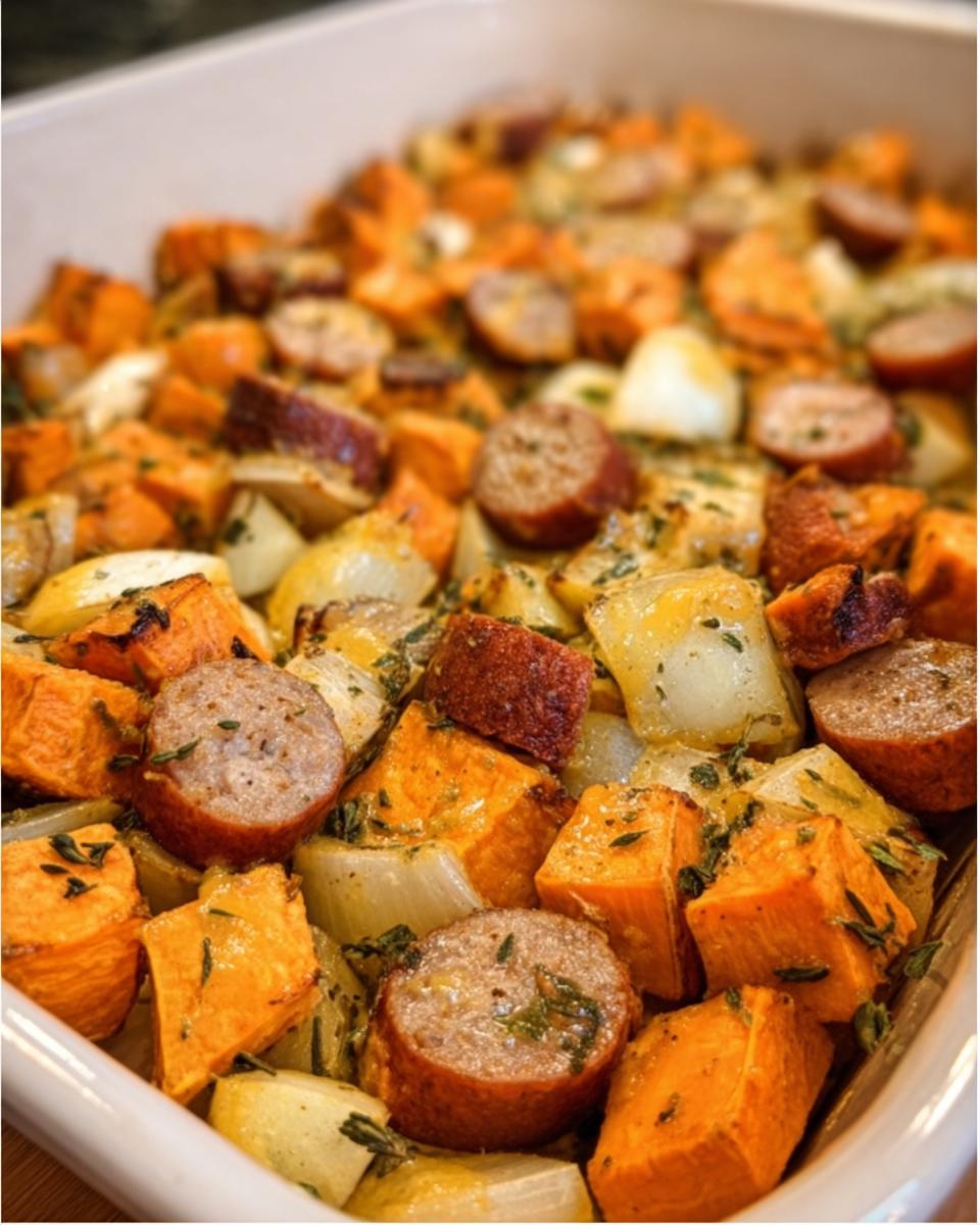Sweet Potato and Apple Sausage Casserole - detail 1