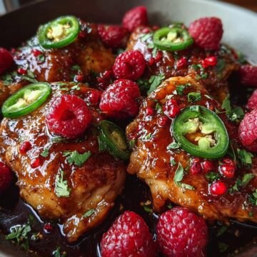 Sweet and Spicy Jalapeno Raspberry Chicken