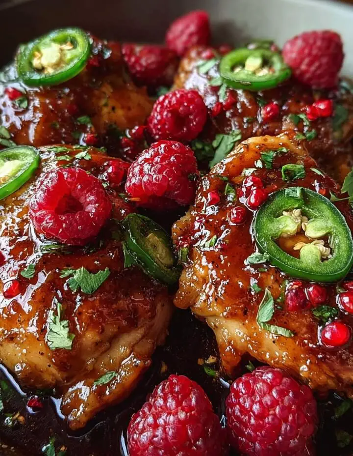 Sweet and Spicy Jalapeno Raspberry Chicken