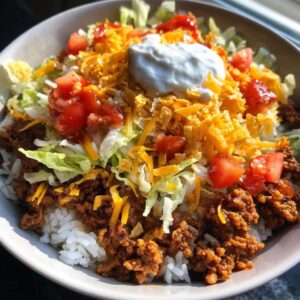 Taco Rice Bowl with Doritos