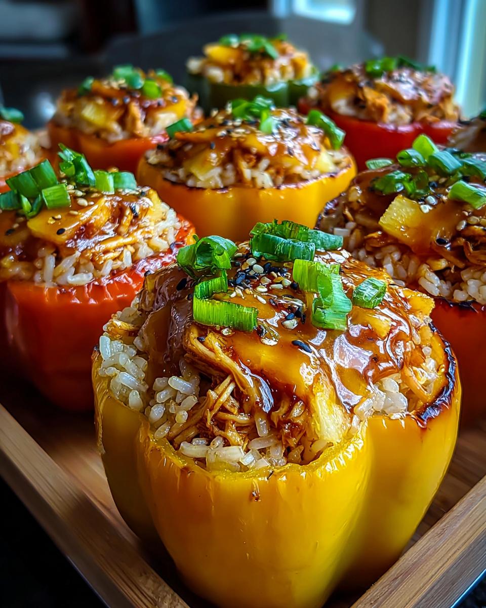 Teriyaki Pineapple Chicken and Rice Stuffed Peppers - detail 1