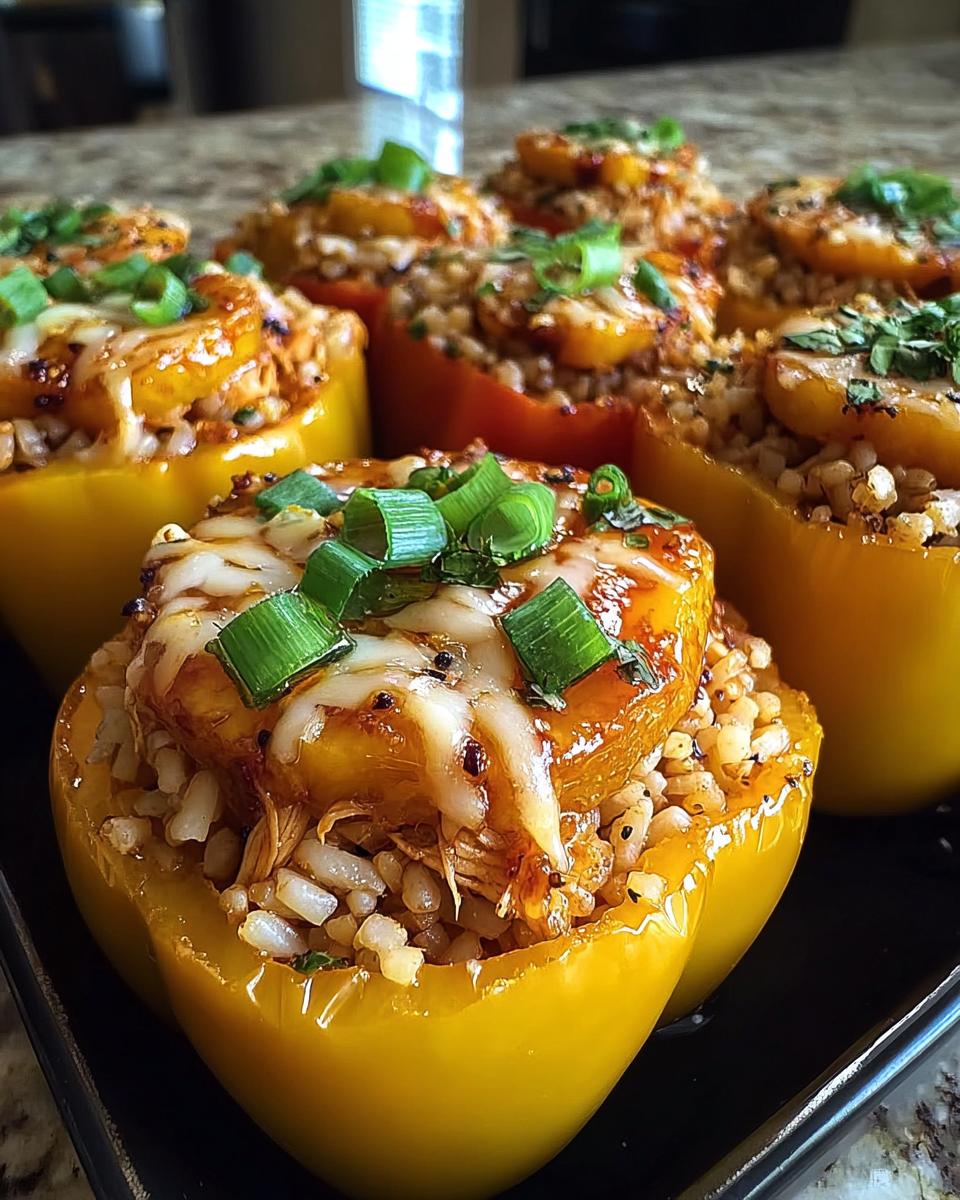 Teriyaki Pineapple Chicken and Rice Stuffed Peppers - detail 2