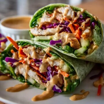 Thai Peanut Chicken Wraps