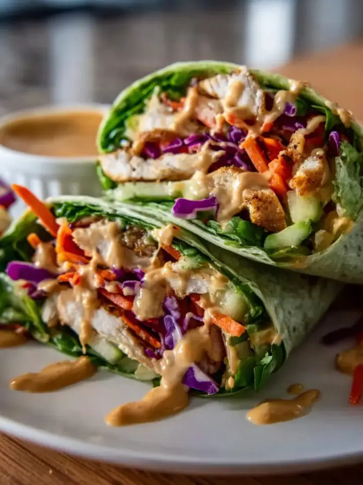 Thai Peanut Chicken Wraps