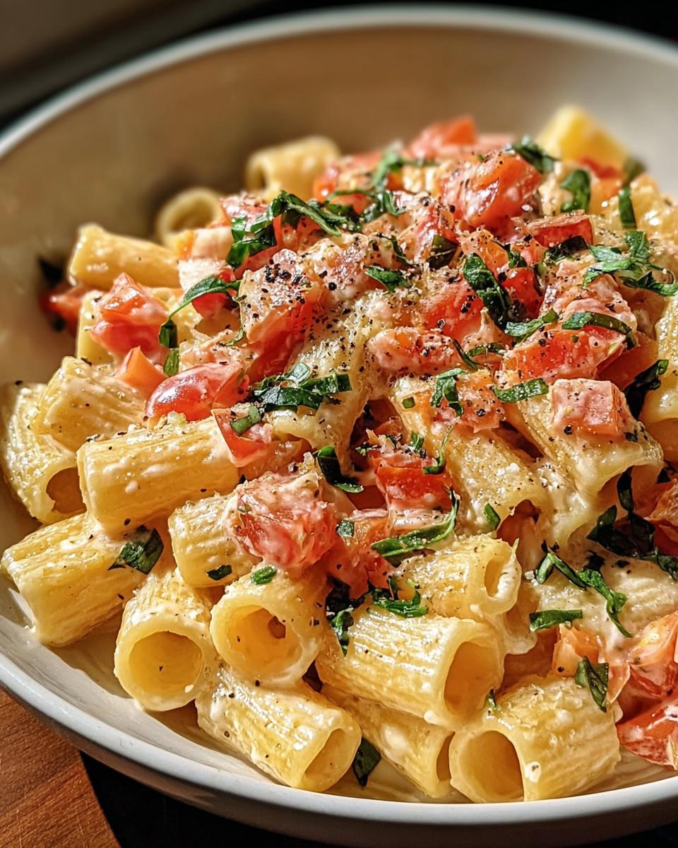 Tomato Basil Pasta with Light Ricotta Cream Sauce - detail 1