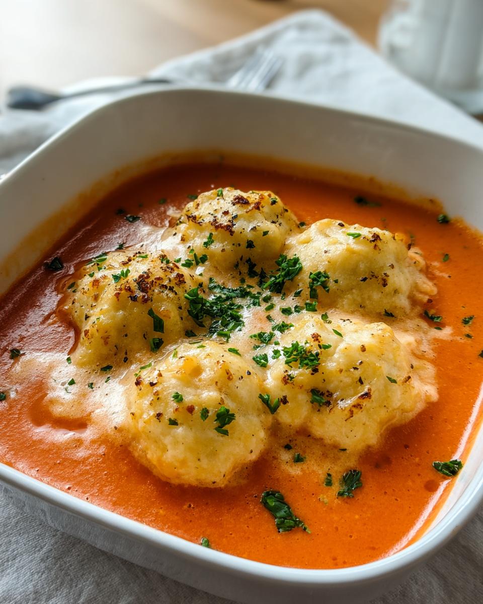 Tomato Soup with Cheddar Bay Dumplings - detail 1