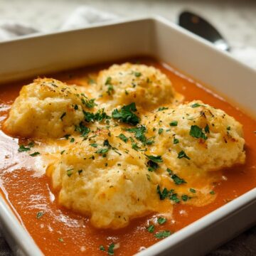 Tomato Soup with Cheddar Bay Dumplings