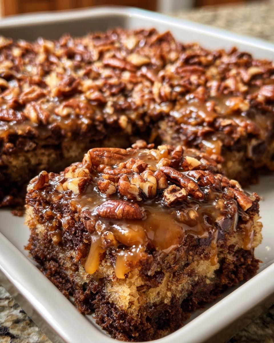 Turtle Pecan Dump Cake - detail 2