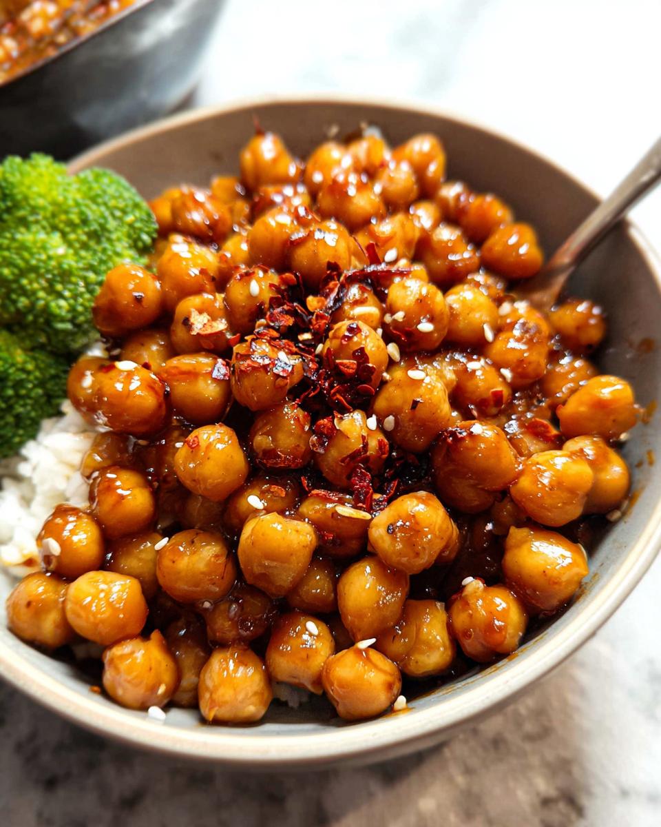 Vegan Sticky Sesame Chickpeas - detail 1