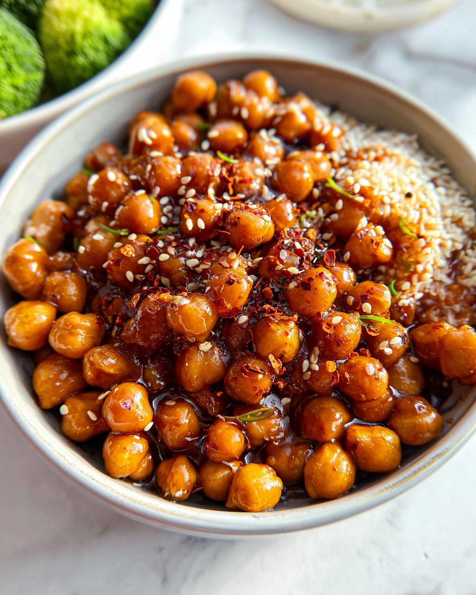 Vegan Sticky Sesame Chickpeas - detail 2