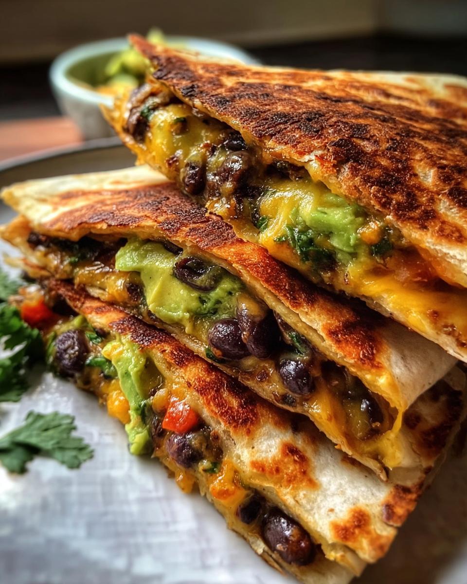 Vegetarian Avocado & Black Bean Quesadilla - detail 1