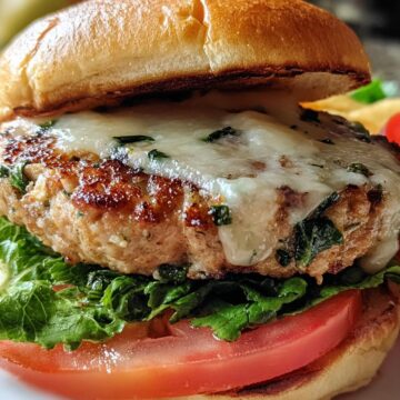 White Cheddar and Spinach Chicken Burgers