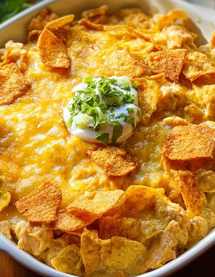 White Chili Chicken Frito Casserole