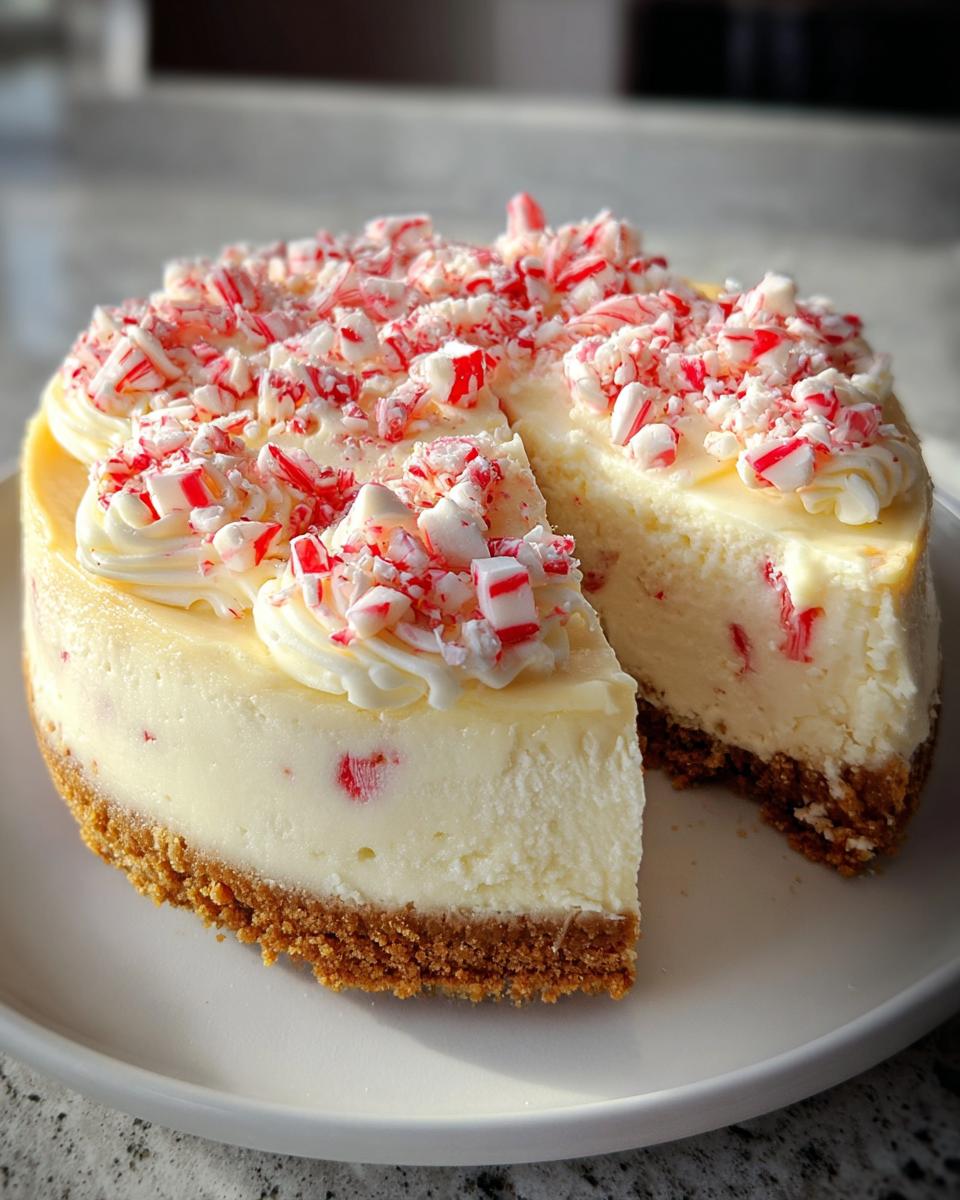 White Chocolate Peppermint Cheesecake - detail 1