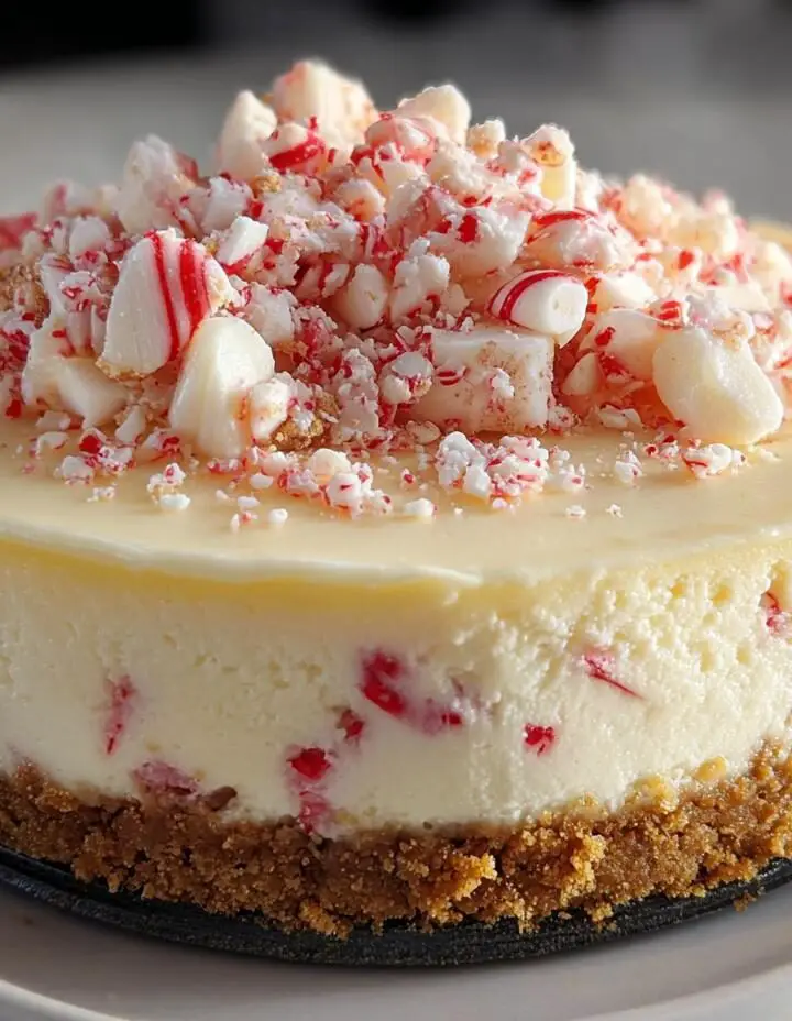 White Chocolate Peppermint Cheesecake