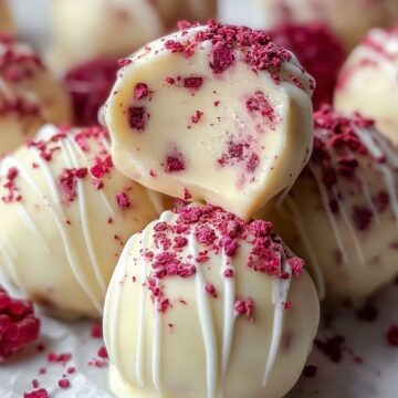 White Chocolate Raspberry Cheesecake Balls