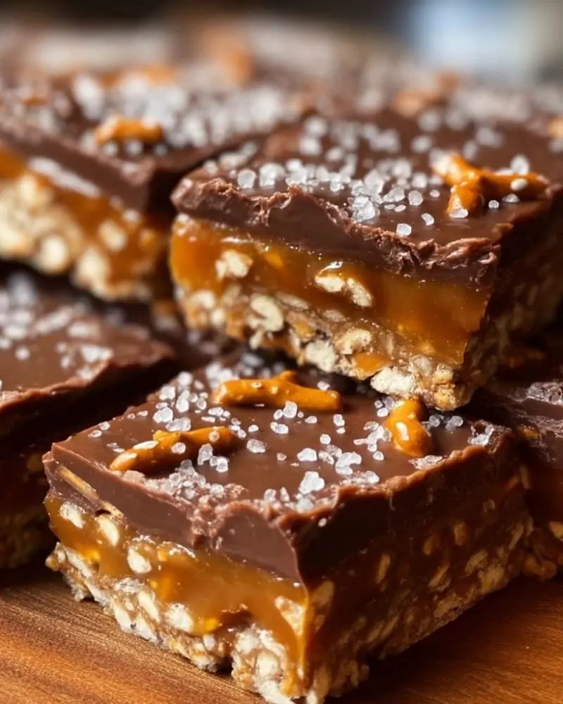 Caramel Pretzel Crack Bars