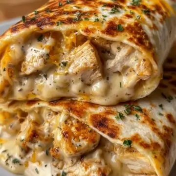 Cheesy Garlic Chicken Wraps