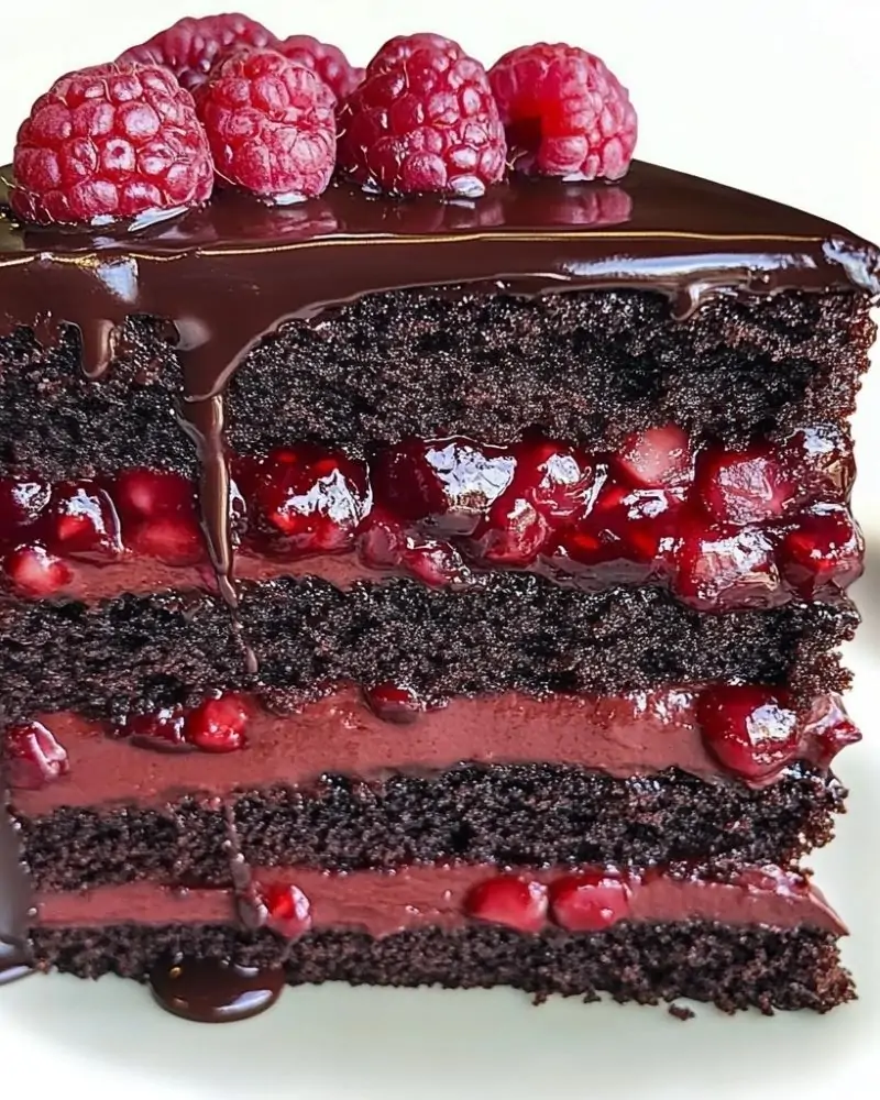 Chocolate Raspberry Truffle Cake