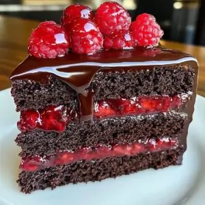 Chocolate Raspberry Truffle Cake