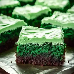 Green Velvet Brownies with Cream Cheese