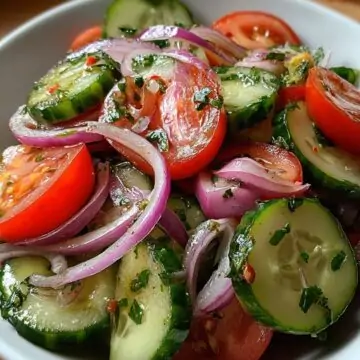 Marinated Cucumbers, Onions and Tomatoes – Refreshing Summer Salad