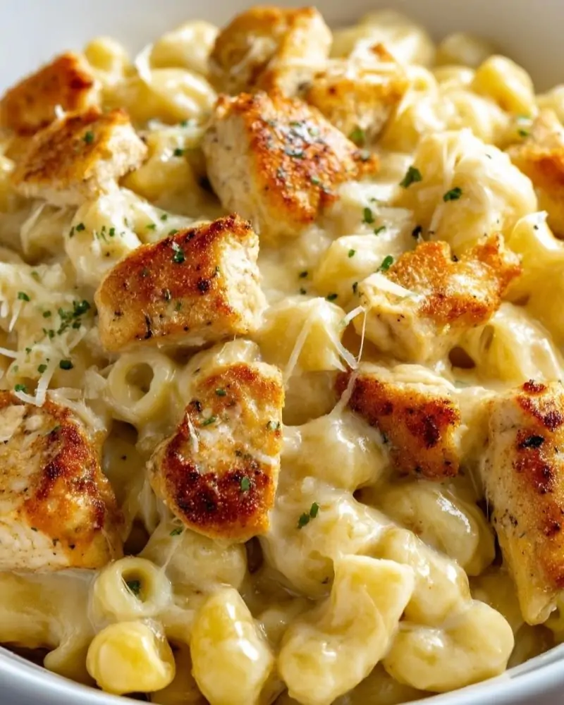 Parmesan Garlic Chicken Mac and Cheese
