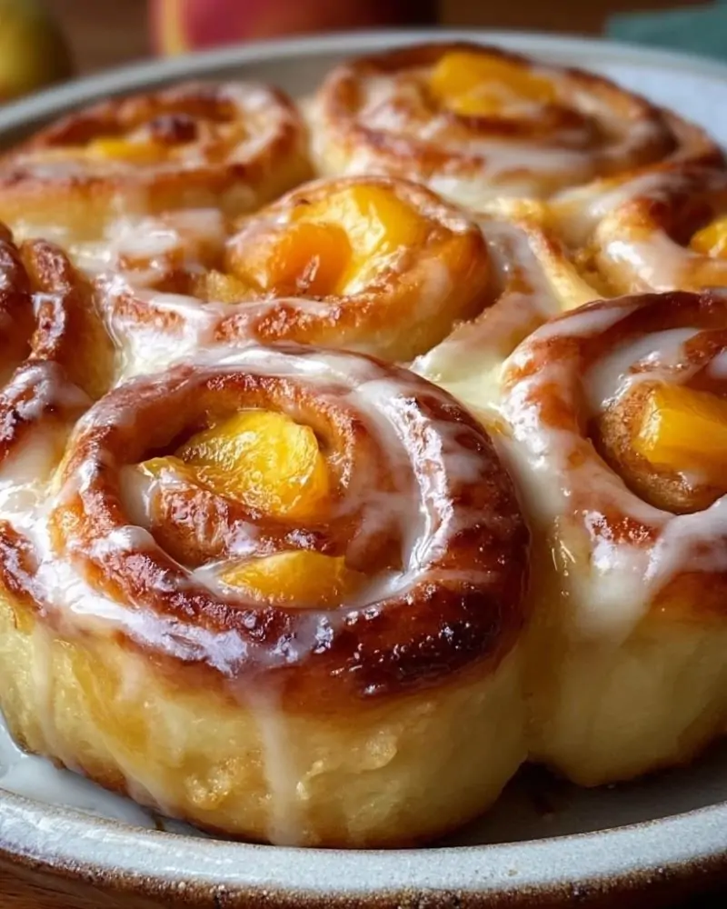Peach Pie Cinnamon Rolls